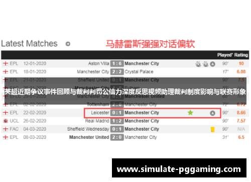 英超近期争议事件回顾与裁判判罚公信力深度反思视频助理裁判制度影响与联赛形象